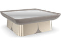 Zenith Square Coffee Table in Mirror Gold and Charcoal Leaf
