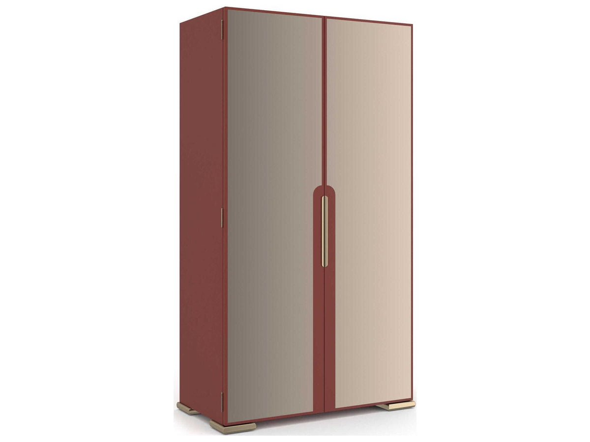 Allure Armoire Rouge Red Gloss with Bronze Mirror Doors