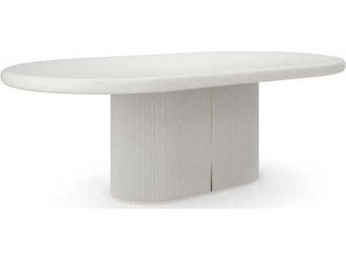 Love Oval Extendable Dining Table in Matte Pearl and Whisper of Gold
