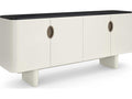 Paragon Rectangle Sideboard in Blanc Gloss and Shanxi Black Marble