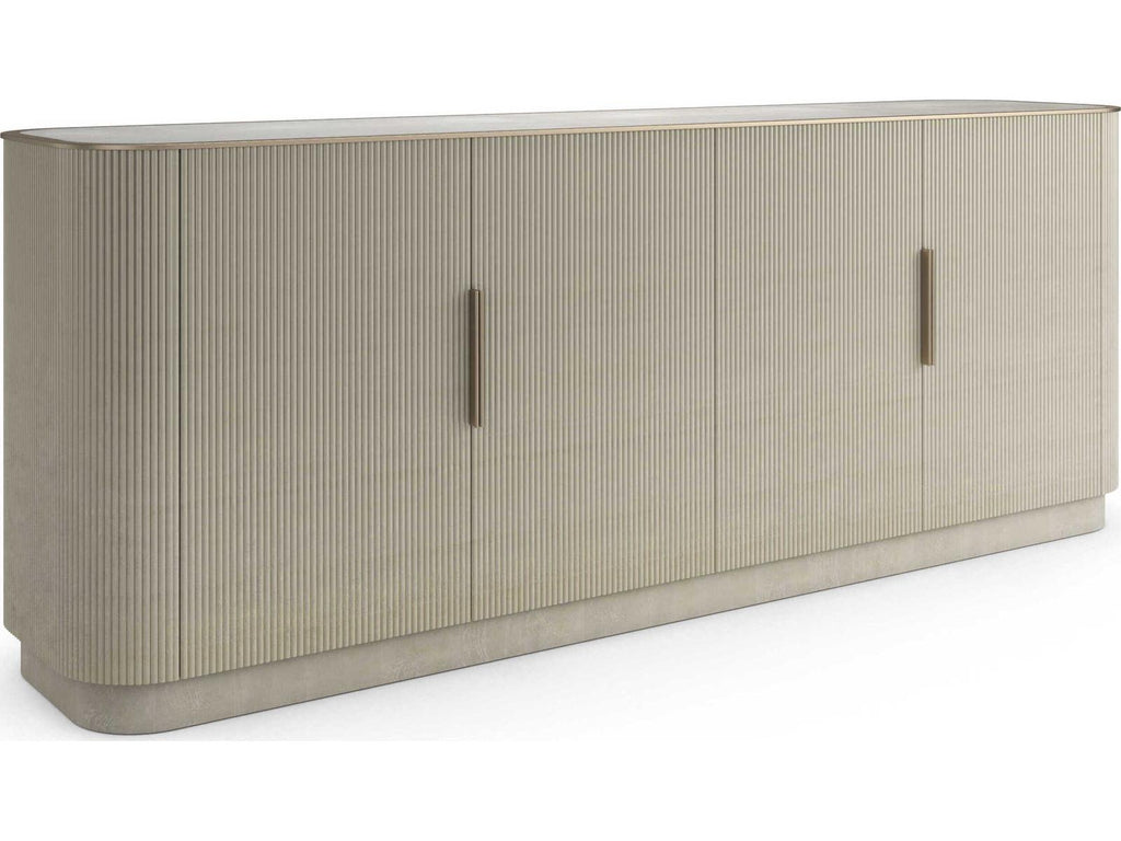 Love Sideboard Oracle with Clear Glass Top and Fluted Detailing