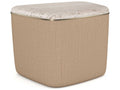 Serir Rectangle Coffee Table with Travertine Top and Sun Drenched Oak Base