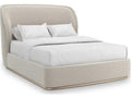Opal King Bed in Alabaster Faux-Mohair Velvet