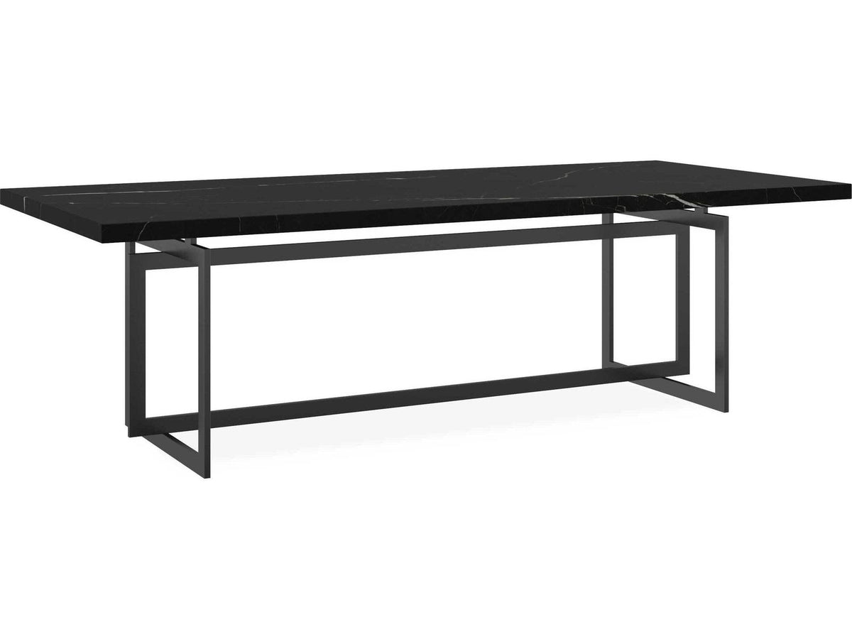 Wish You Were Here 100-Inch Rectangle Dining Table in Brushed Deep Bronze and Nero Marquia Marble