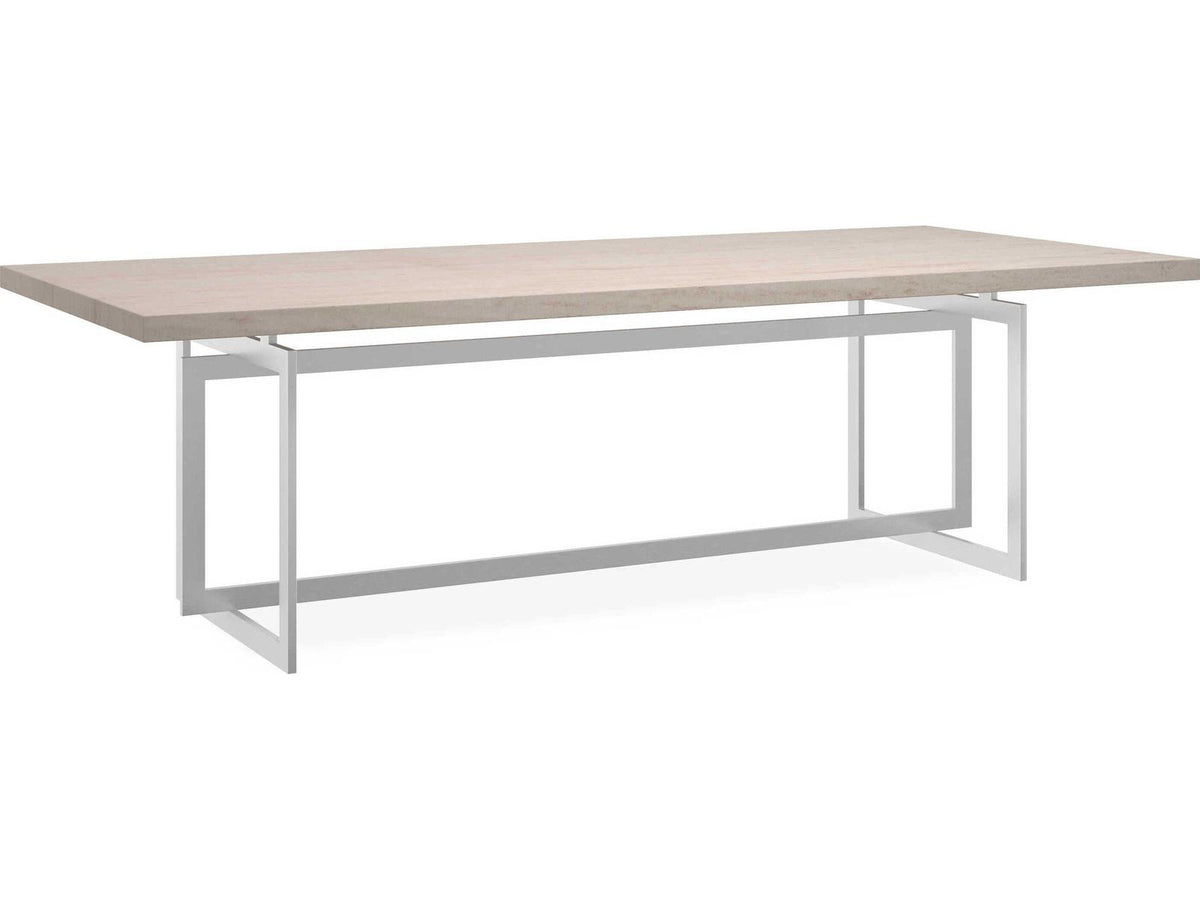 Wish You Were Here 100-Inch Rectangle Dining Table in Lightly Brushed Chrome