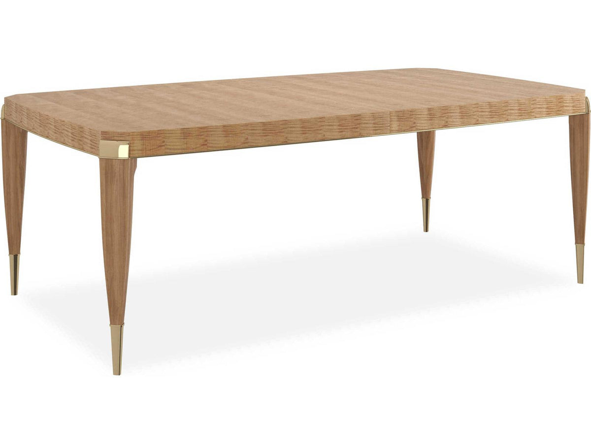Classic All Trimmed Out Extendable Dining Table in Toasted Sycamore and Whisper of Gold