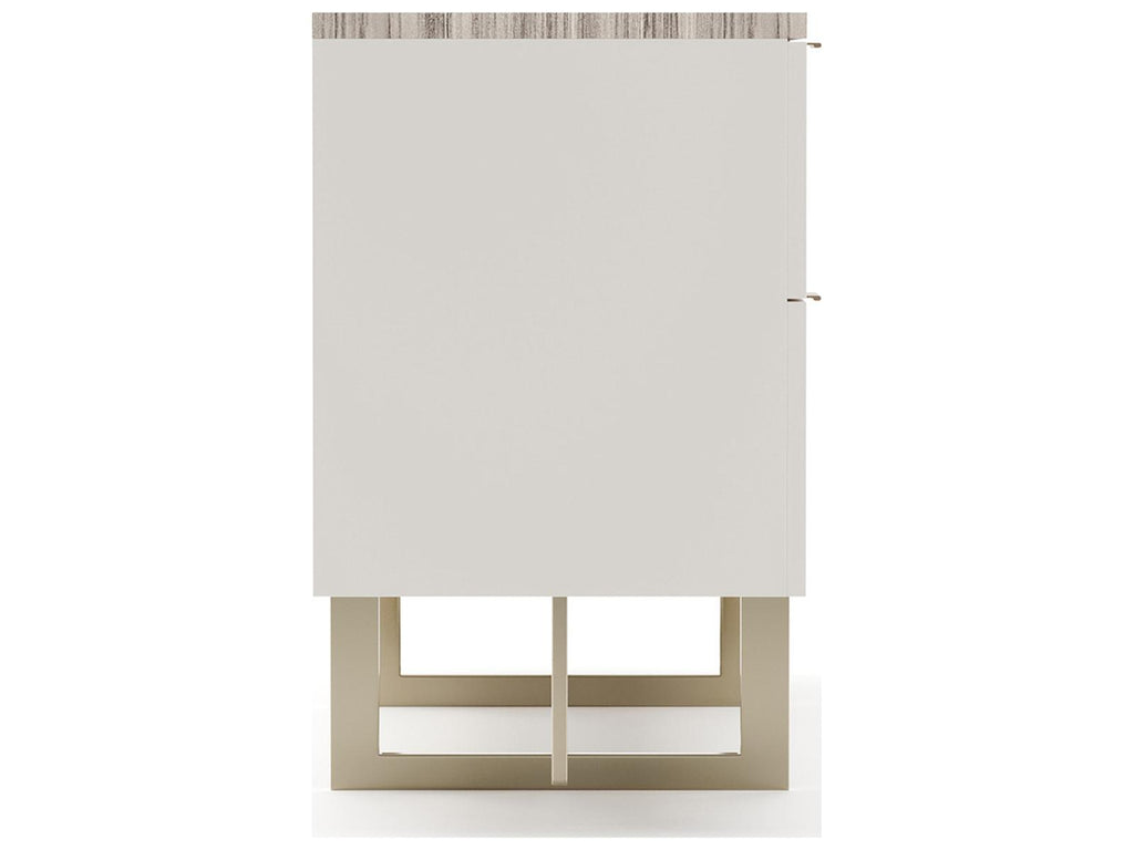 Wish You Were Here 6-Drawer Dresser in Almond Milk and Whisper of Gold