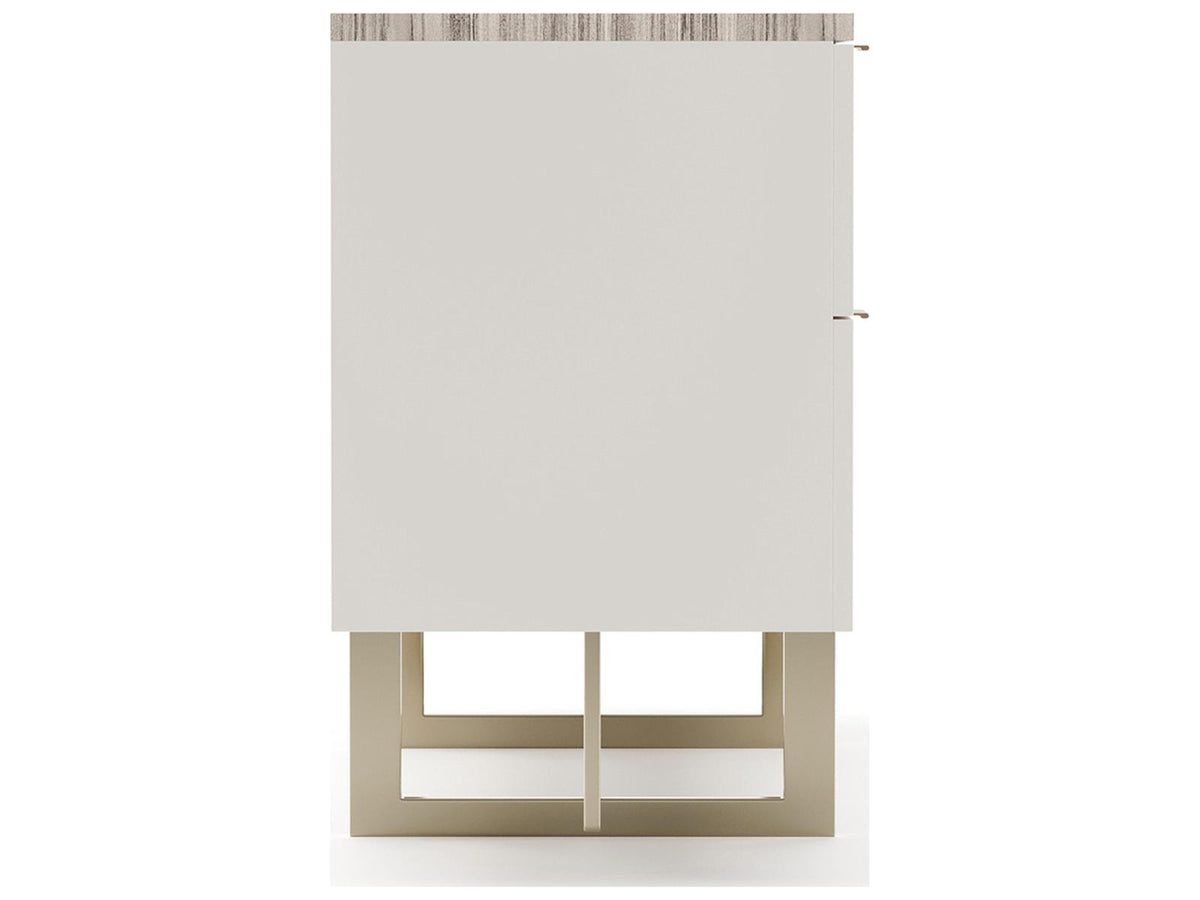 Wish You Were Here 6-Drawer Dresser in Almond Milk and Whisper of Gold