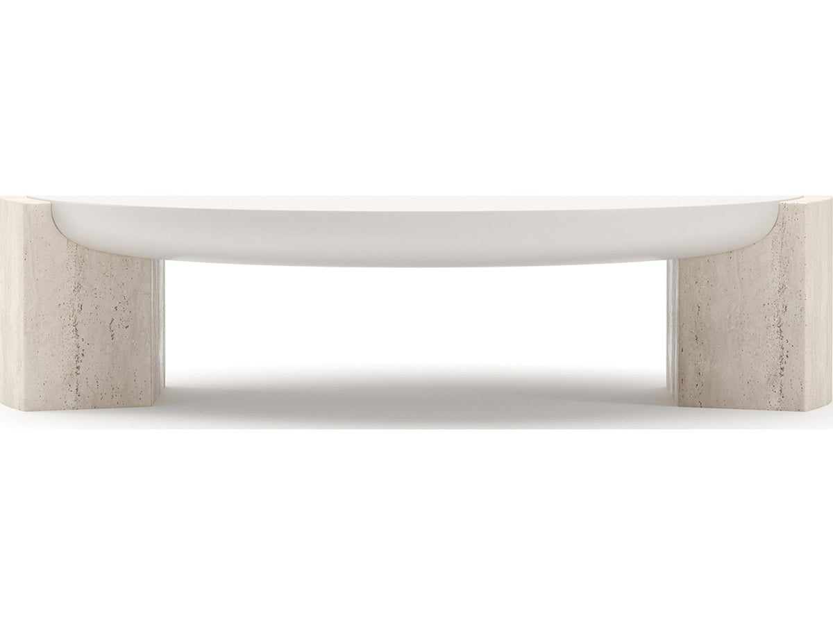 Overlap Demilune Wood Coffee Table