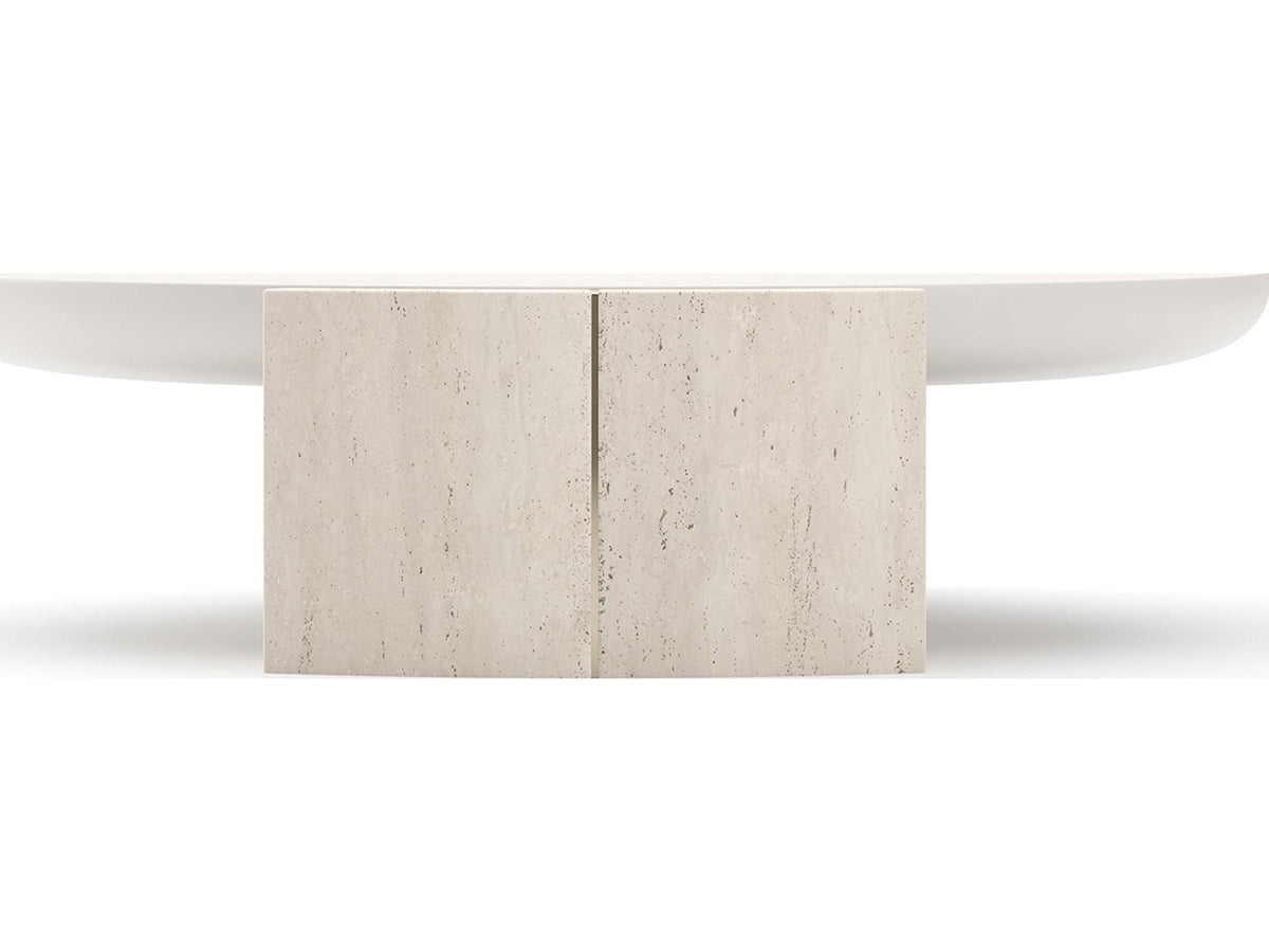 Overlap Demilune Wood Coffee Table