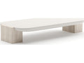 Overlap Rectangle Coffee Table Piano Black and Nero Marquina Stone