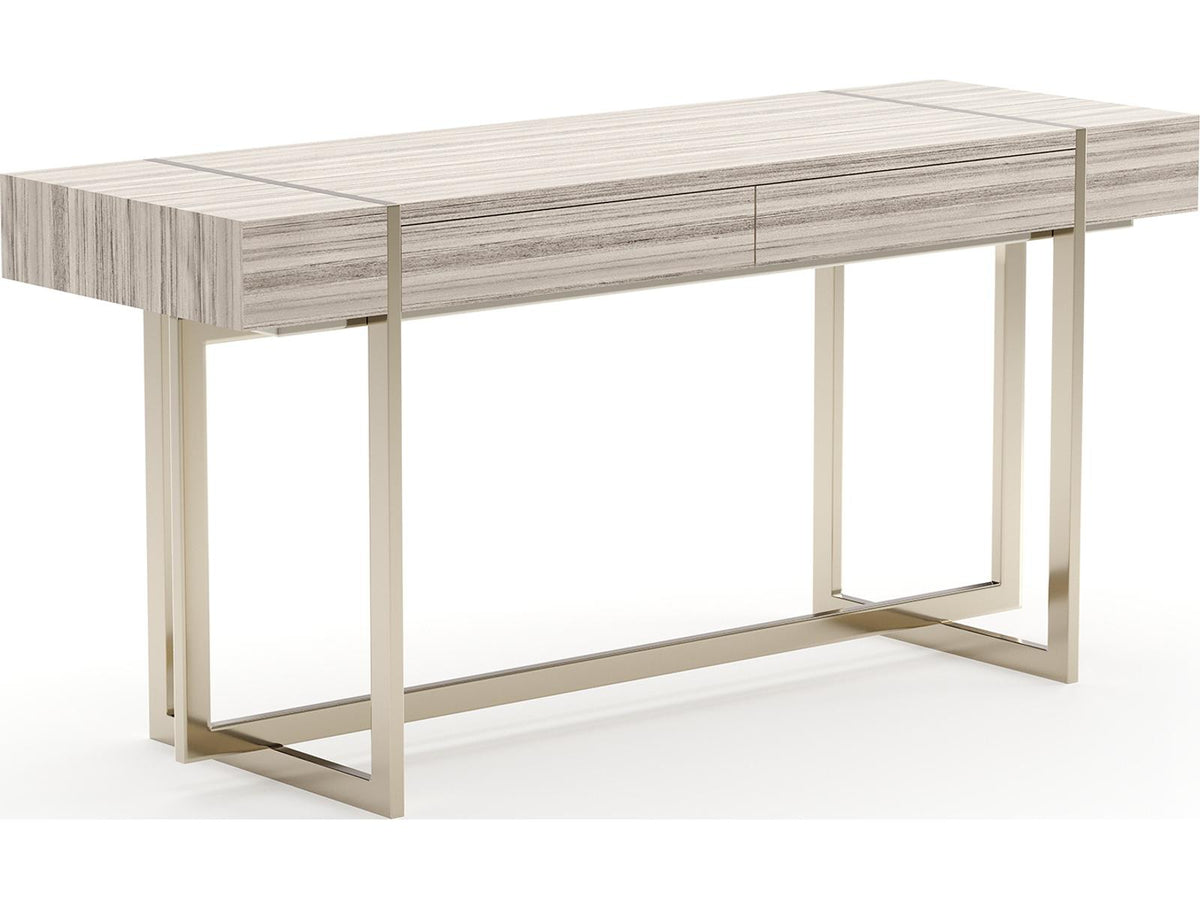 Wish You Were Here Rectangle Console Table in Sandstone and Whisper of Gold