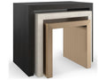 Modern Principles Contrast Nesting Tables in Cinder Creme Travertine and Lucent Bronze