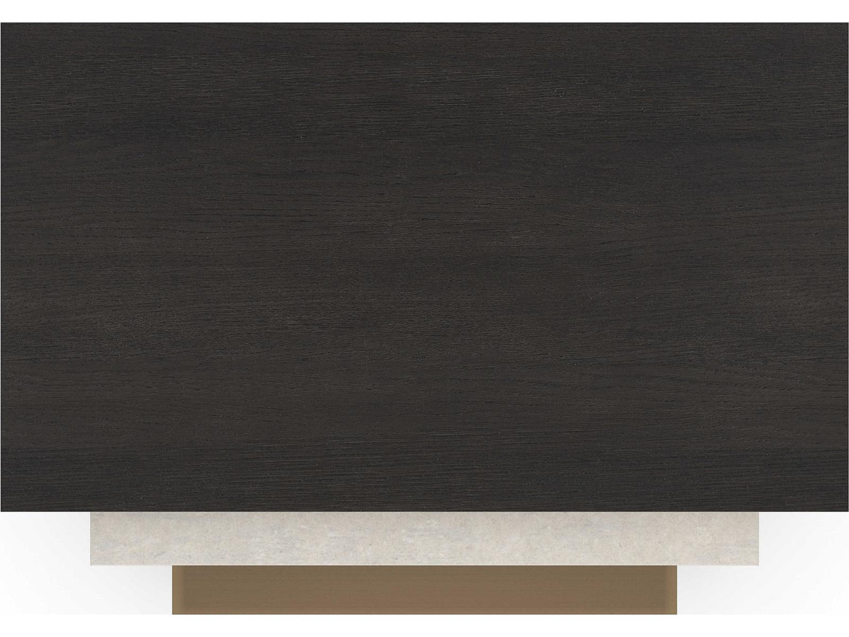 Modern Principles Contrast Nesting Tables in Cinder Creme Travertine and Lucent Bronze