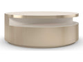 Turn Style Round Coffee Table in Whisper of Gold with Crème Stone Top