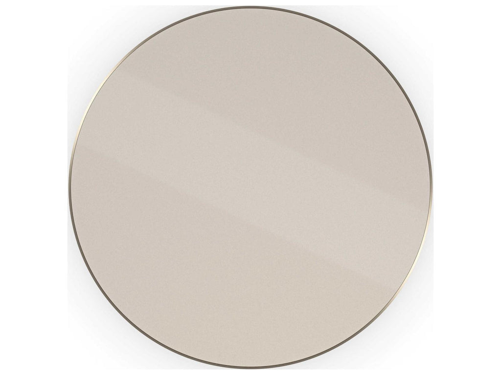 Turn Style Round Coffee Table in Whisper of Gold with Crème Stone Top