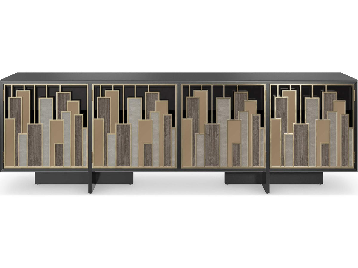 Signature Metropolitan Midtown 95-Inch Console Table with Mixed Metal Finish
