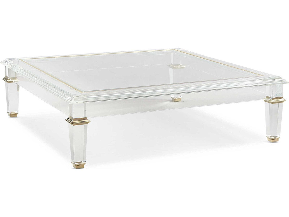 Signature Promethean Pierre Square Glass Majestic Gold Coffee Table