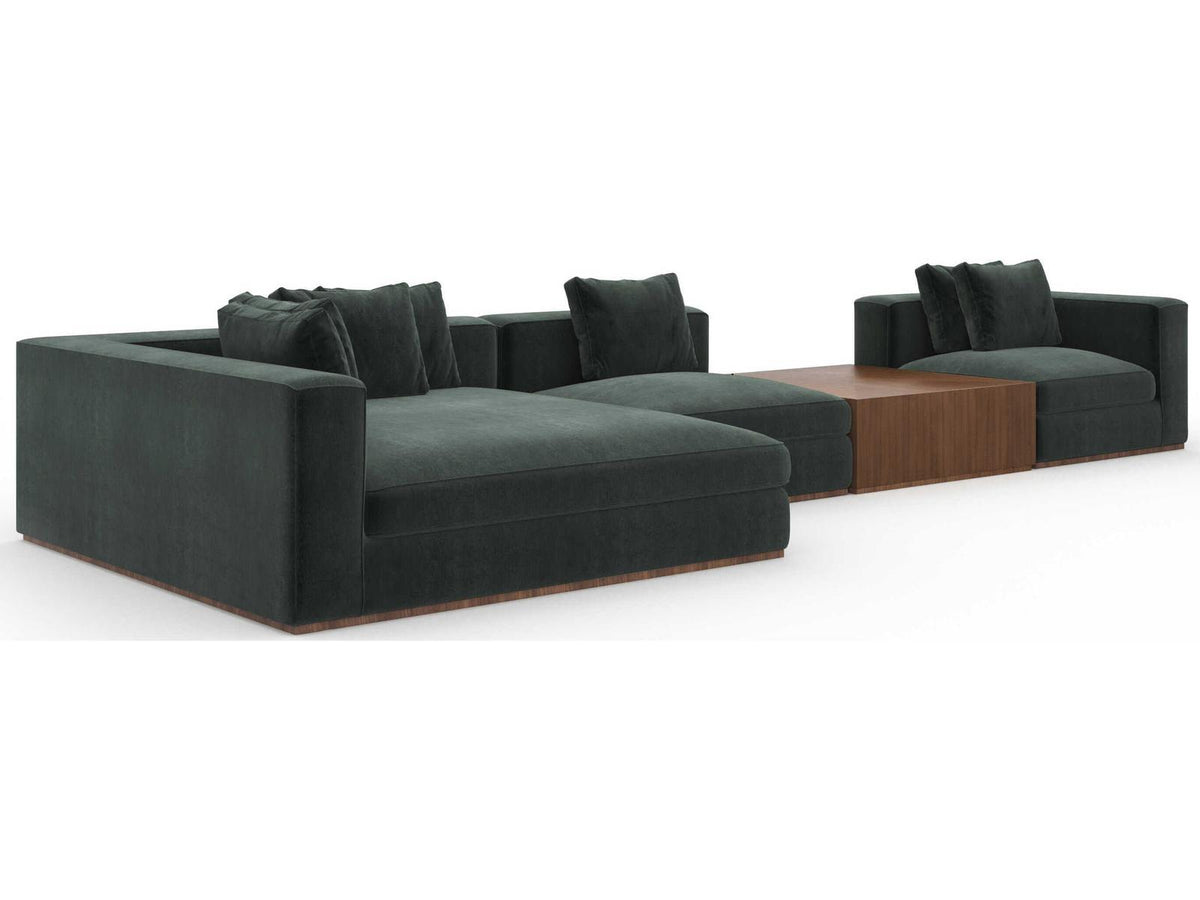 Bello 4-Piece L-Shaped Modular Sectional Sofa in Spruce Vintage Velvet