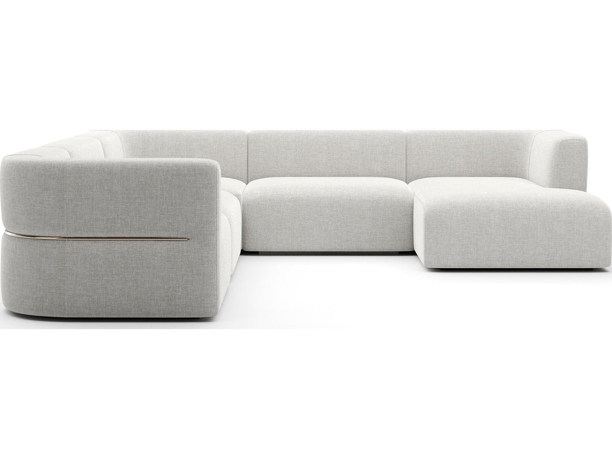 Rhythm Right Chaise L Sectional in Neutral Metallic Upholstery