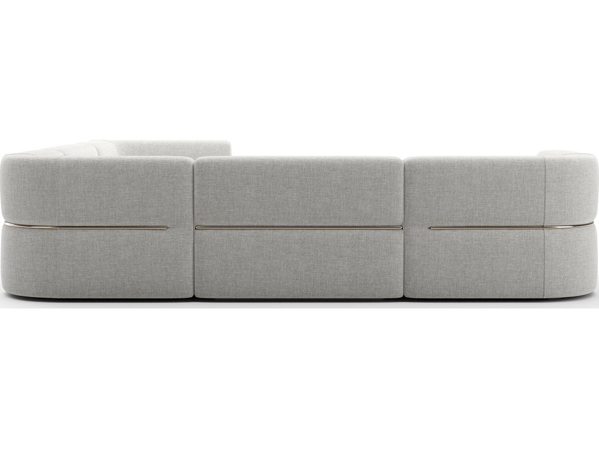 Rhythm Right Chaise L Sectional in Neutral Metallic Upholstery