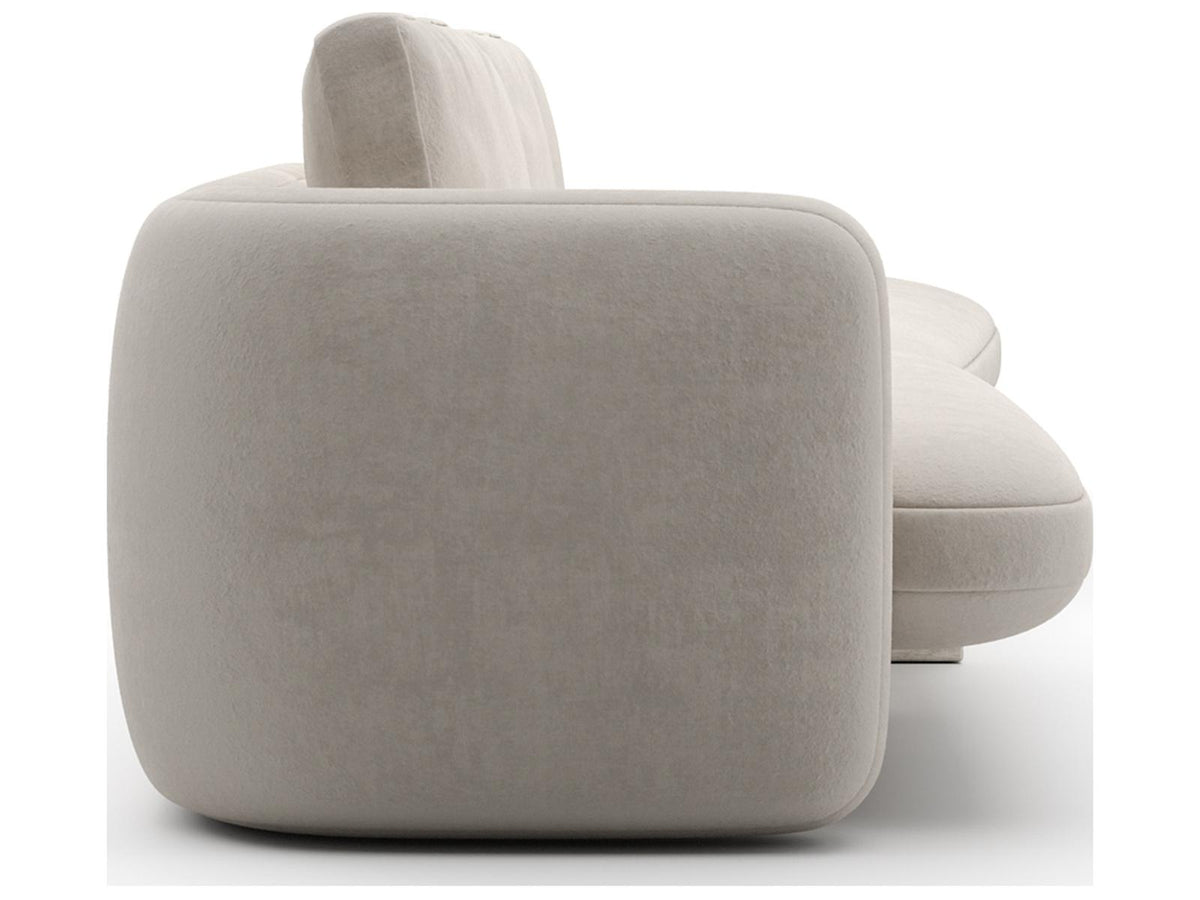 Overlap 3-Piece Modular Linen Sectional in Ecru with Travertine Base
