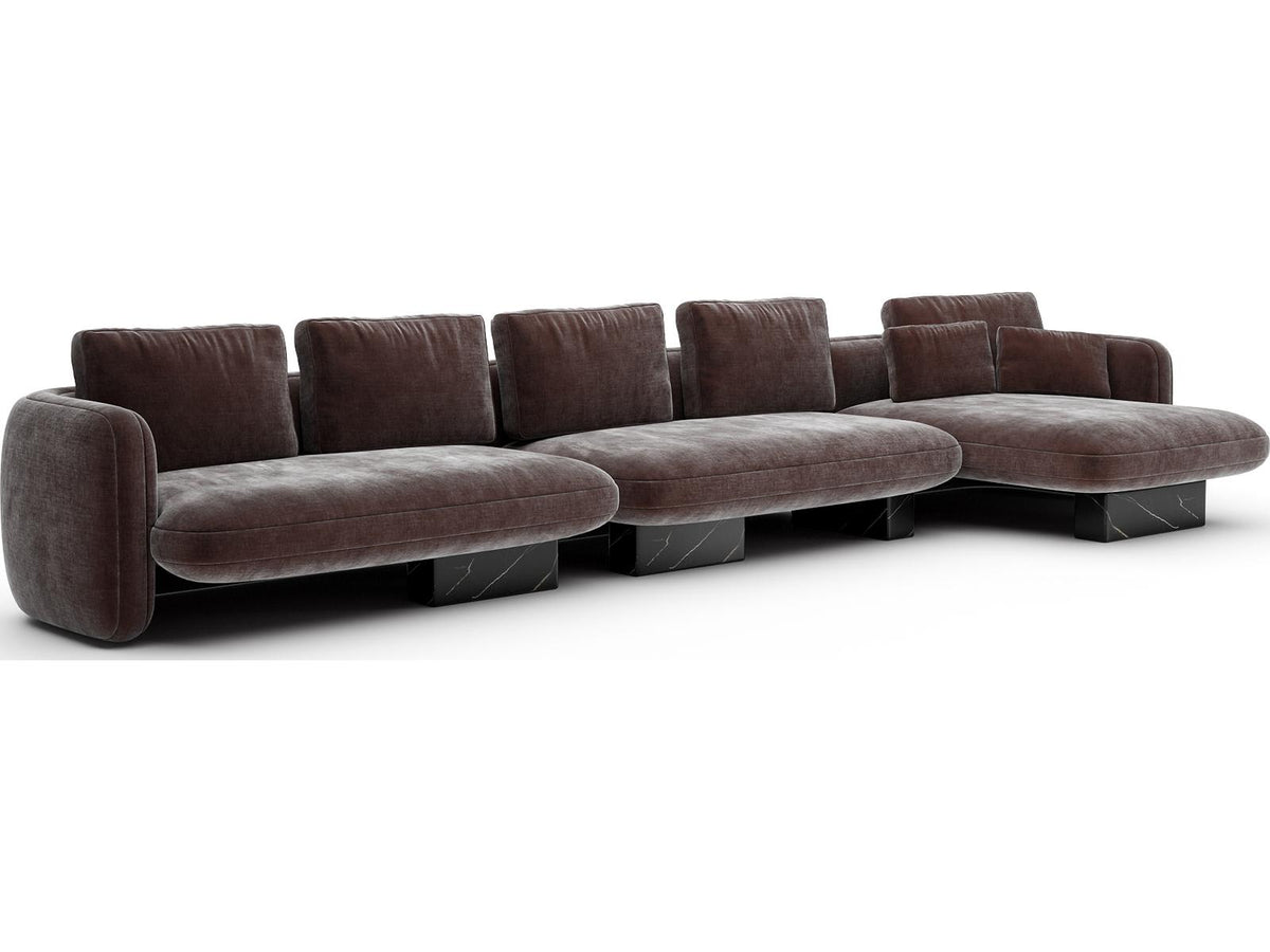 Overlap 3-Piece Large Right Chaise Polyester Blend Sectional in Dark Taupe