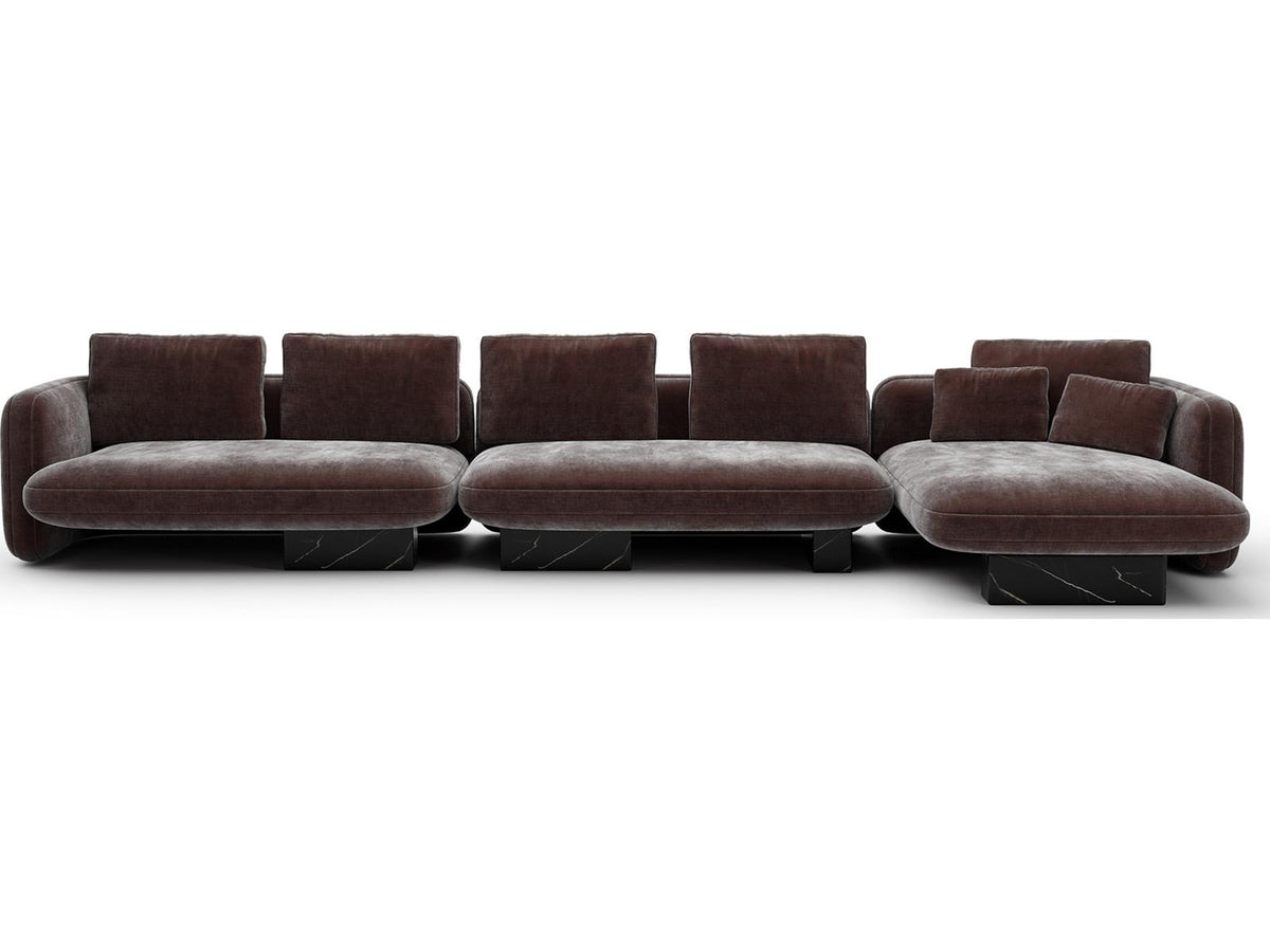 Overlap 3-Piece Large Right Chaise Polyester Blend Sectional in Dark Taupe