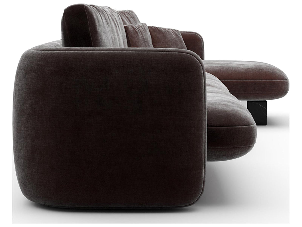 Overlap 3-Piece Large Right Chaise Polyester Blend Sectional in Dark Taupe