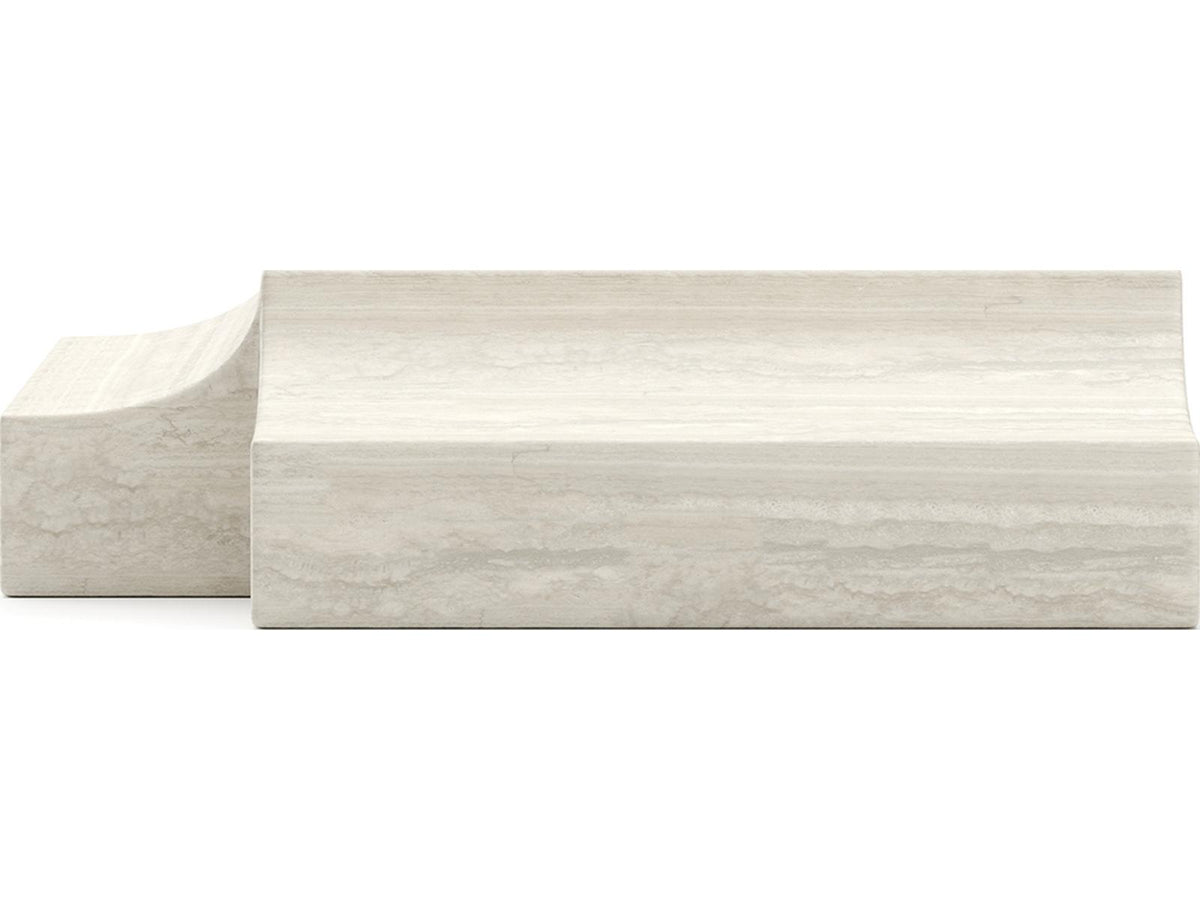 Overlap Square Stone End Table