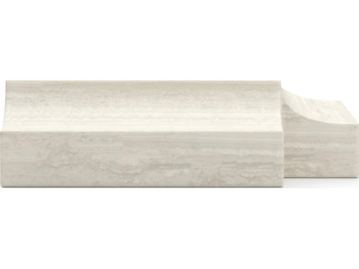 Overlap Square Stone End Table