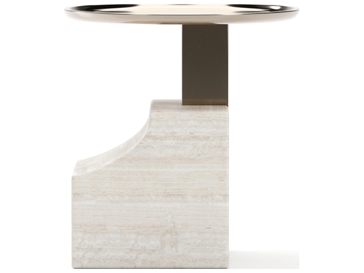 Overlap Round Stone End Table