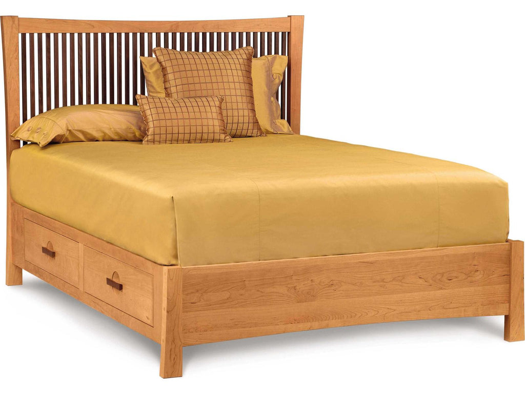 Berkeley King Storage Bed in Brown Cherry with Walnut Accents
