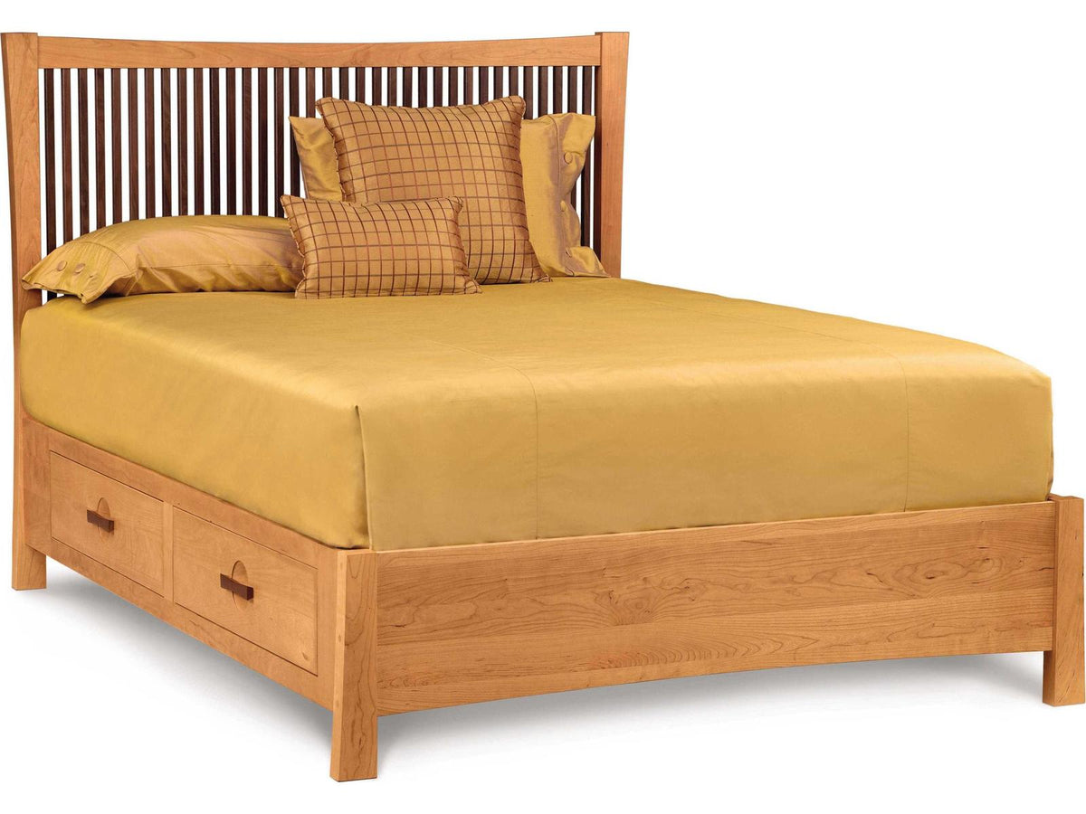 Berkeley King Storage Bed in Brown Cherry with Walnut Accents