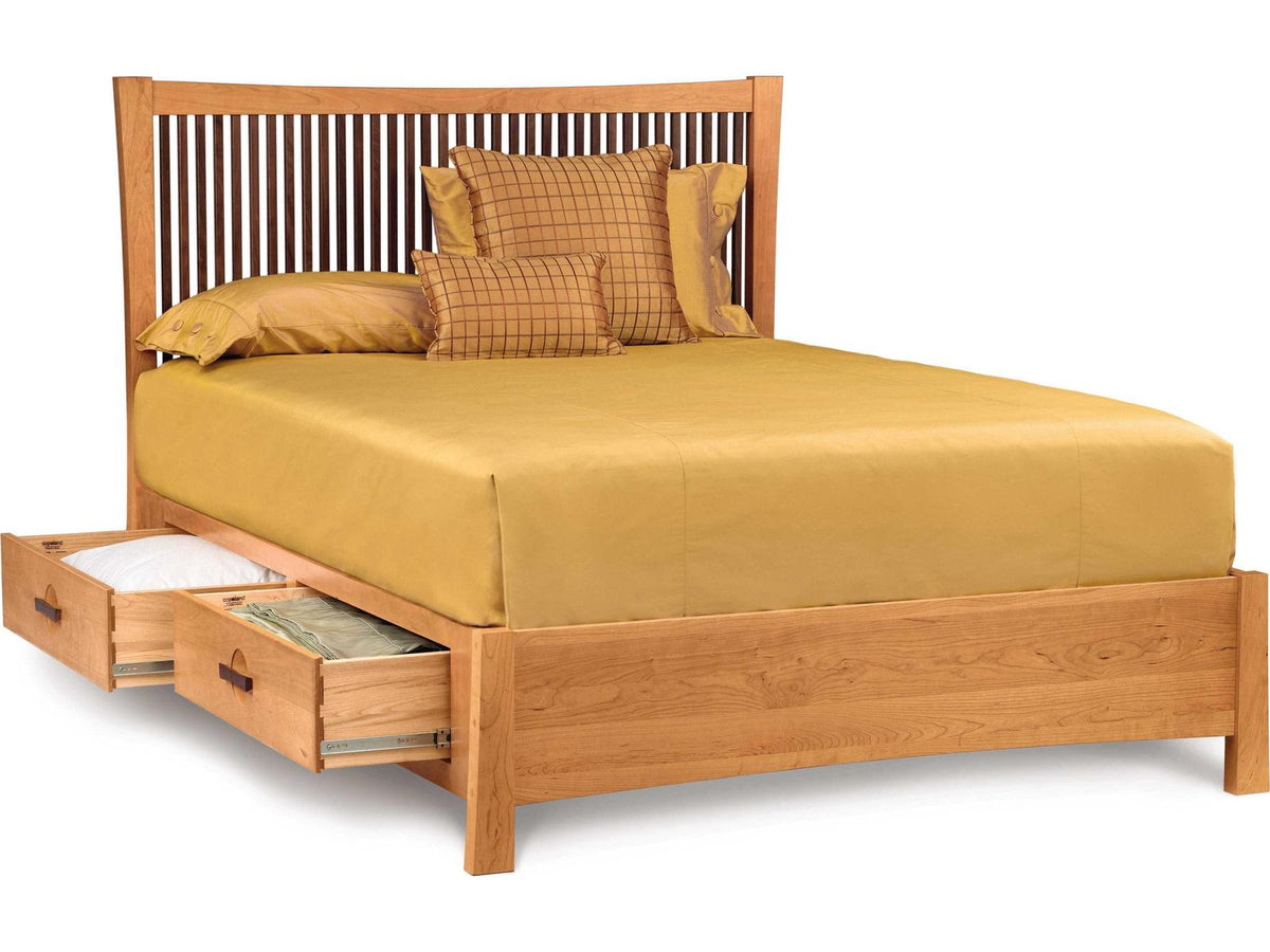 Berkeley California King Solid Cherry Storage Bed with Walnut Accents