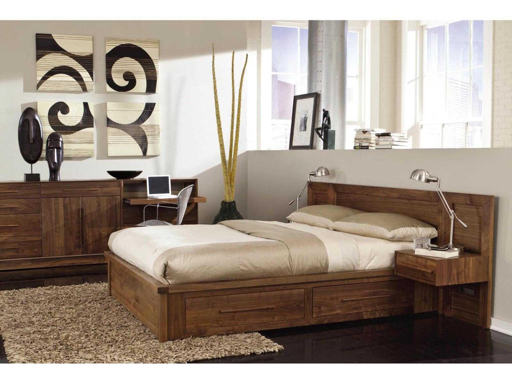 Moduluxe Brown Solid Wood King Platform Bed