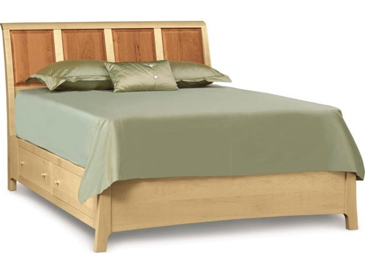 Sarah King Sleigh Storage Bed in Cherry and Maple