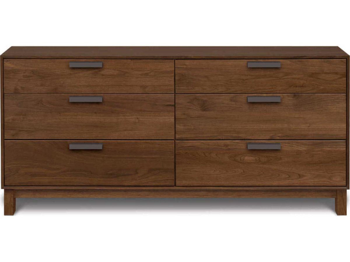 Savoy 6-Drawers Brown Walnut Wood Double Dresser