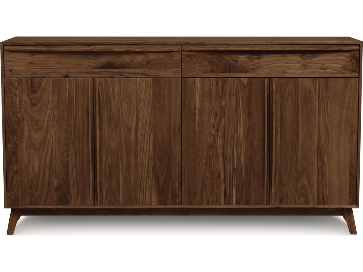 Catalina 2 Drawers 4 Doors Buffet in Natural Walnut Mid-Century Modern
