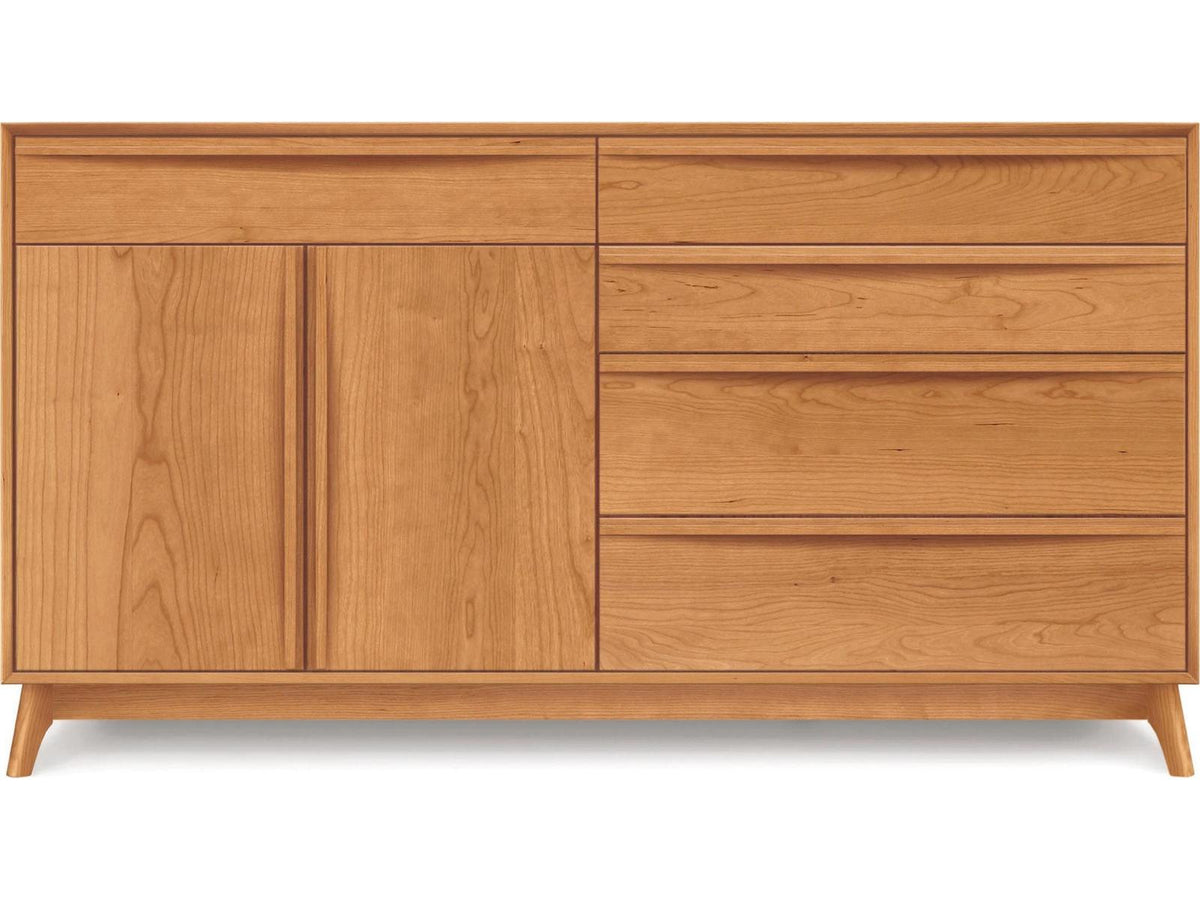Furniture Catalina 2-Drawer 4-Door Buffet in Natural Walnut