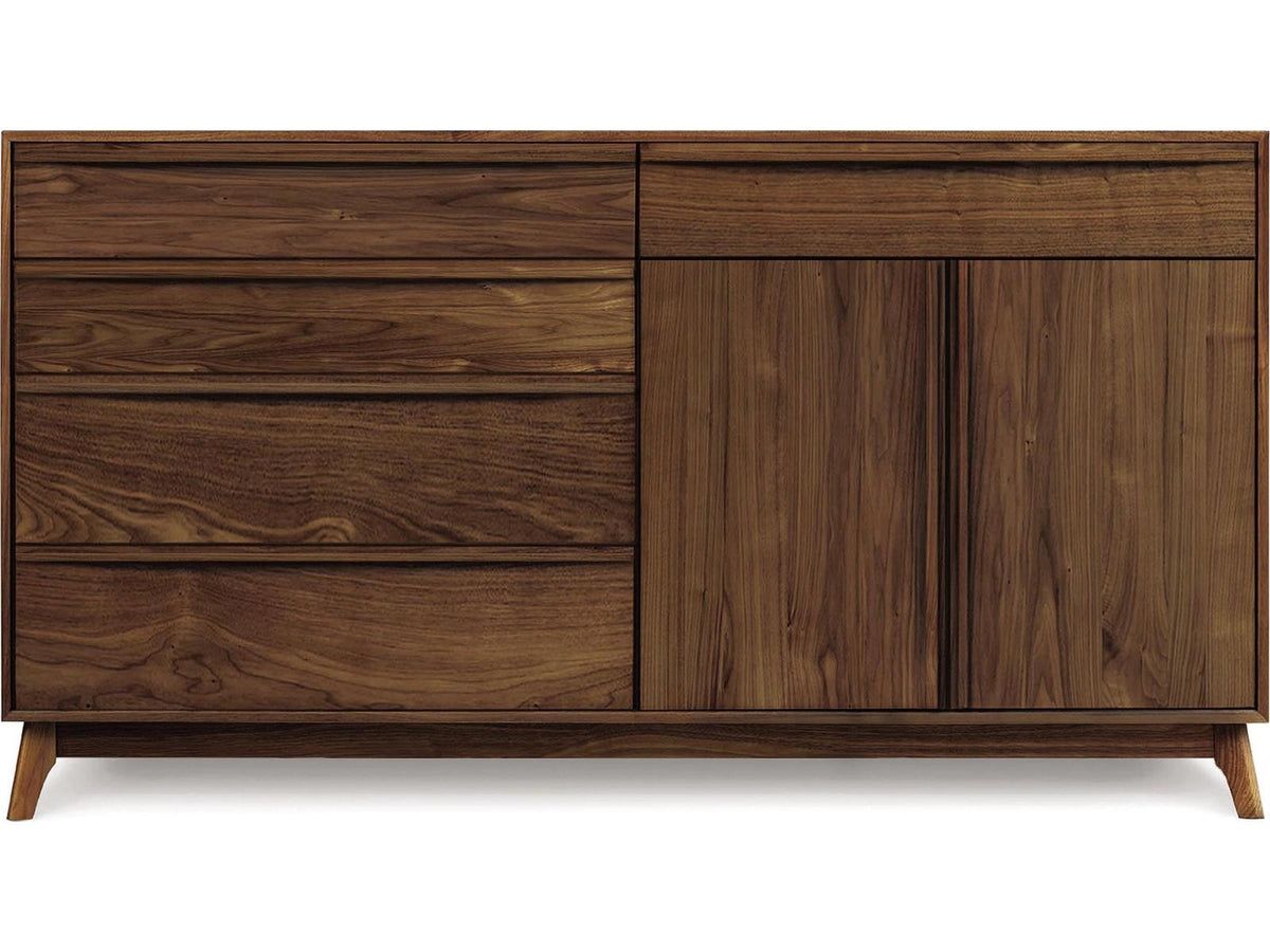 Furniture Catalina 66-Inch Walnut Buffet with 4 Drawers and 2 Doors
