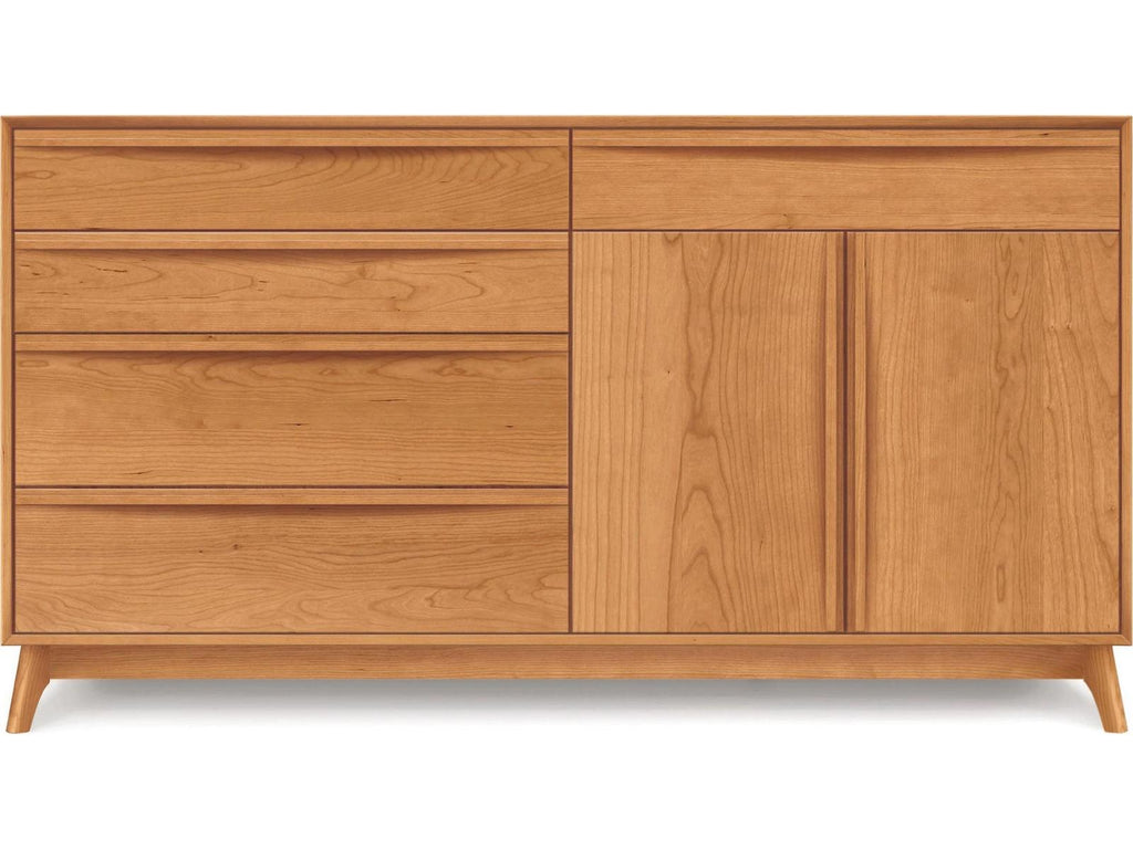 Furniture Catalina 66-Inch Walnut Buffet with 4 Drawers and 2 Doors