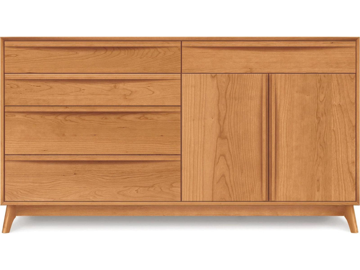 Furniture Catalina 66-Inch Walnut Buffet with 4 Drawers and 2 Doors