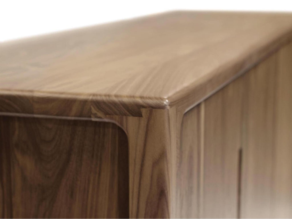 Lisse Solid Walnut Buffet with Soft-Close Features Natural Finish