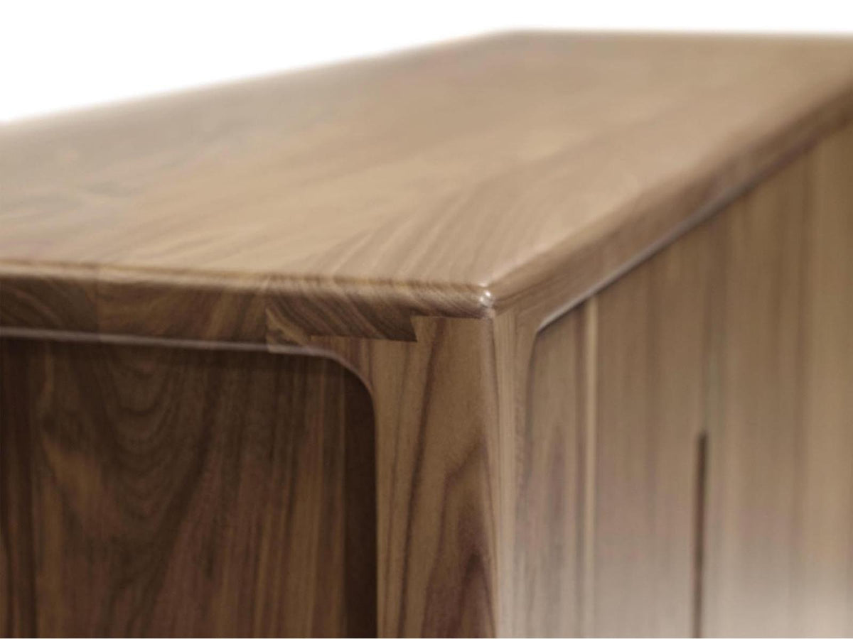 Lisse Solid Walnut Buffet with Soft-Close Features Natural Finish