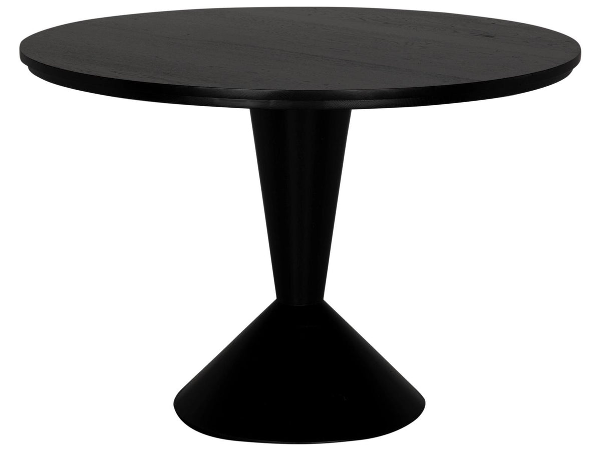 Pansy Round Wood End Table in Black Reclaimed Douglas Fir