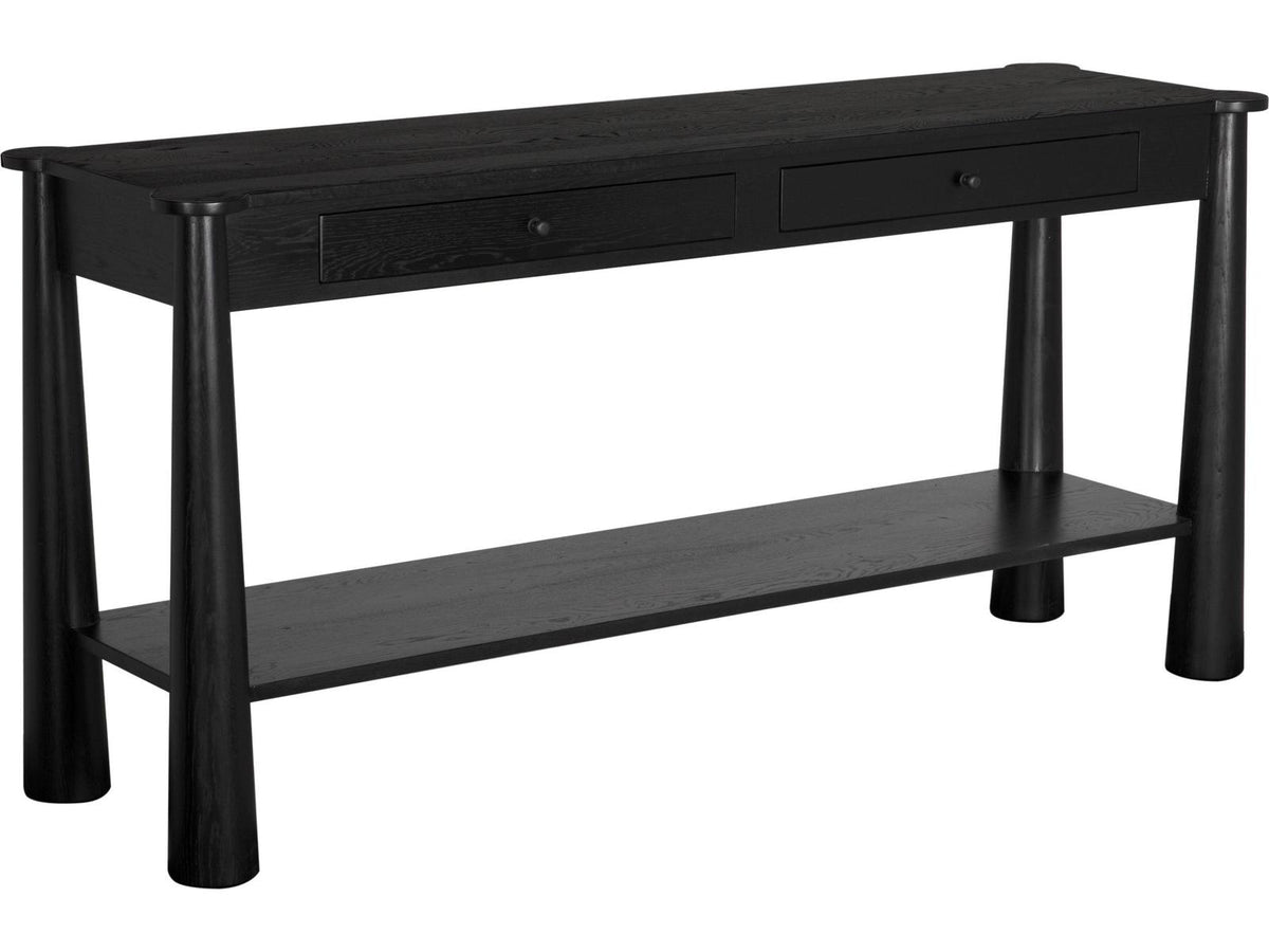 Furniture Telluride Rectangular Console Table in Black Oak