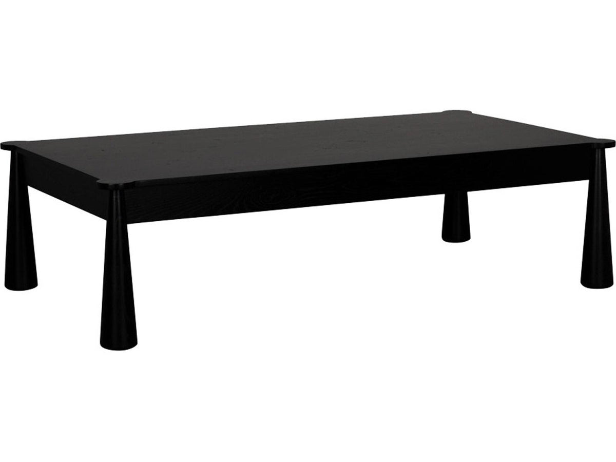 Telluride Rectangular Wood Black Coffee Table Rustic Oak