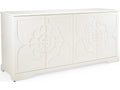 Dickinson White Buffet Cabinet with Geometric Trellis Overlay