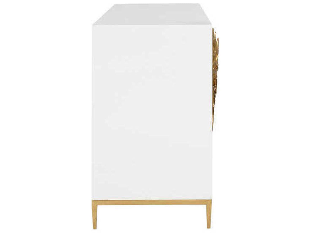 Shayla Copas White Wood Branch Sideboard Gold Accent